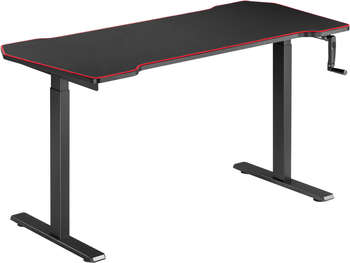 Компьютерный стол CACTUS Стол для компьютера CS-MDL-BK механический столешница МДФ черный красный каркас черный