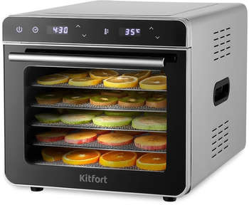 Сушилка для овощей и фруктов KITFORT Сушка для фруктов и овощей КТ-1948 6под. 700Вт нержавеющая сталь