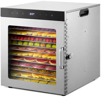 Сушилка для овощей и фруктов KITFORT Сушка для фруктов и овощей КТ-1951 12под. 1000Вт нержавеющая сталь