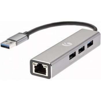 Кабель VCOM DH312A Переходник USB 3.0 -->RJ-45 1000Mbps+3 USB3.0, Aluminum Shell, 0.2м  <DH312A>[4895182246843]