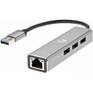Кабель VCOM DH312A Переходник USB 3.0 -->RJ-45 1000Mbps+3 USB3.0, Aluminum Shell, 0.2м  <DH312A>[4895182246843]