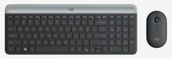 Комплект (клавиатура+мышь) Logitech Клавиатура + мышь MK470 клав:графитовый/светло-серый мышь:графитовый USB беспроводная slim