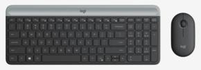 Комплект (клавиатура+мышь) Logitech Клавиатура + мышь MK470 клав:графитовый/светло-серый мышь:графитовый USB беспроводная slim