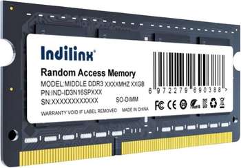 Оперативная память Модуль памяти SODIMM 8GB DDR3-1600 IND-ID3N16SP08X INDILINX