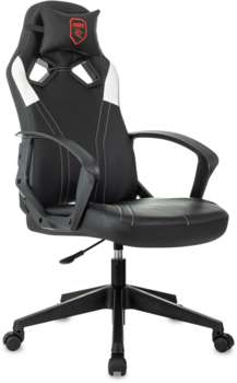 Кресло ZOMBIE игровое 50 черный/белый экокожа крестов. пластик