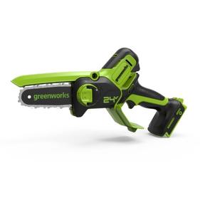 Пила GREENWORKS GD24CSMNX Цепная мини аккумуляторная, 24V, 15см, бесщеточная, без АКБ и ЗУ [2008707]