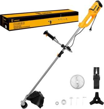 Триммер, коса DEKO Триммер электрический DKTR1250 MAX 1250Вт разбор.штан. реж.эл.:леска/нож/диск