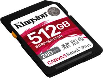 Карта памяти Kingston Флеш карта SDXC 512GB SDR2V6/512GB Canvas React Plus w/o adapter