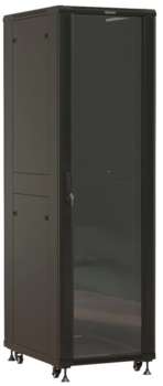 Шкаф, стойка HYPERLINE Шкаф серверный TTBR-4268-AS-RAL9004 напольный 42U 600x800мм пер.дв.стекл задн.дв.перфор. 4 бок.пан. 1000кг черный 710мм 117.1кг 2055мм IP20 сталь