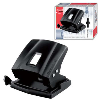 Дырокол MAPED "Essentials Metal", металлический, большой, на 35 листов, черный, 403411