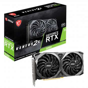 Видеокарта MSI RTX3060 VENTUS 2X OC 12GB GDDR6 192bit 3xDP HDMI 2FAN RTL {10}