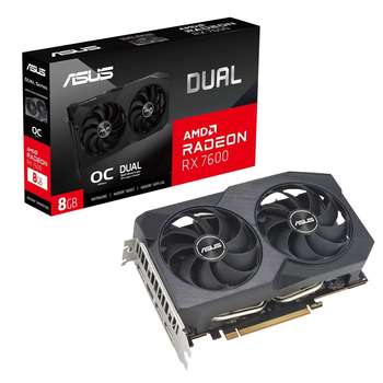 Видеокарта ASUS RX7600 DUAL V2 OC 8GB GDDR6 128bit 3xDP HDMI 2FAN RTL [DUAL-RX7600-O8G-V2]