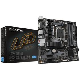 Материнская плата Gigabyte B760M DS3H DDR4, Socket 1700, Intel®B760, 4xDDR4-3200, D-SUB+HDMI+DP+DP, 1xPCI-Ex16, 2xPCI-Ex1, 4xSATA3xUSB3.2 Type-C™, mATX, RTL {10}