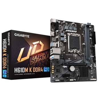 Материнская плата Gigabyte H610M K DDR4, RTL Socket 1700, Intel®H610, 2xDDR4-3200, HDMI, 1xPCI-Ex16, 1xPCI-Ex1, 2xSATA3, 1xM.2, 8Ch Audio, GLan, xUSB3.2, mATX, RTL {10}