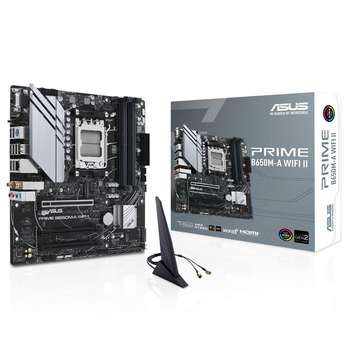 Материнская плата ASUS PRIME B650M-A WIFI II AM5 mATX 4xDDR5 3xPCIEx16 2xM.2 DP HDMI VGA 2.5GLAN Wi-Fi 6