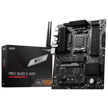 Материнская плата MSI PRO B650-S WIFI B650, , 4*DDR5, 2*PCIEx16, 1*PCIEx1, 2*M.2, 2*TypeC, 3*USB3.2Gen2, 6*USB3.2Gen1, 4*USB2.0, 4*SATA3.0, 2.5G, DP, HDMI, ATX, RTL