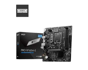Материнская плата MSI PRO B760M-E B760, LGA1700, 2*DDR5, 1*PCIEx16, 1*PCIEx1, 1*M.2, 4*USB3.2Gen1, 8*USB2.0, 4*SATA3.0, 1G, VGA, HDMI, M-ATX, RTL