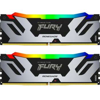 Оперативная память Kingston Модуль памяти 64GB DDR5 6400 FURY Renegade Silver/Black RGB XMP Non-ECC Unbuffered DIMM  2RX8 32-39-39 1.4V 288-pin 16Gbit
