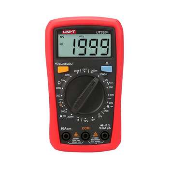 Измерительная техника UNI-T UT33B+ , 600В, 10А, 200МОм, ручной выбор диапазона измерений, функция тестирования элементов питания 1,5В / 9 В / 12 В