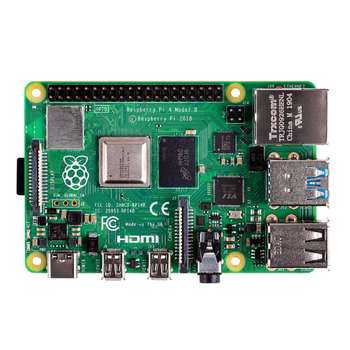 Мини-компьютер Raspberry Pi Одноплатный компьютер 4 Model B  64-bit SoC @ 1.5GHz CPU, WiFi, Bluetooth, 40-pin GPIO, 2x USB 3.0, 2xUSB 2.0, 2x micro-HDMI,CSI camera port,DSIdisplay port,MicroSD port,USB-C 5V Power разъем