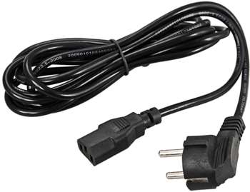 Кабель силовой REXANT Шнур питания 11-1131 C13-Schuko проводник.:3x0.75мм2 1.8м 220В 3А черный