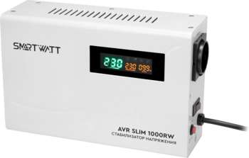 Стабилизатор напряжения SMARTWATT AVR Slim 1000RW 1000ВА белый