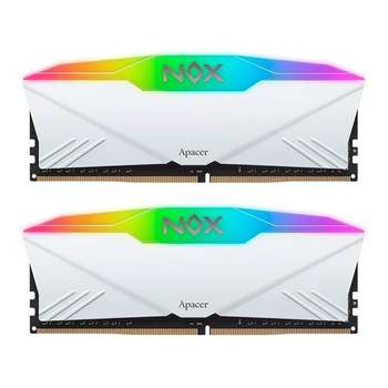 Оперативная память APACER Модуль памяти 32GB DDR4 3200 DIMM NOX RGB WHITE AURA2 w/HS RP-K2 Kit , 1.35V, 1024x8