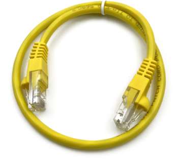 Патч-корд BURO UTP 4 пары cat.5E CCA molded 0.25м желтый RJ-45