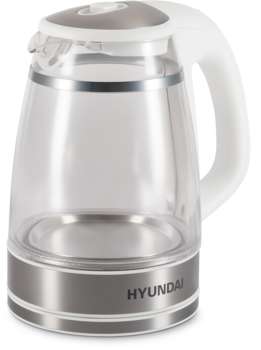 Чайник/Термопот HYUNDAI Чайник электрический HYK-G3506 1.7л. 2200Вт белый/серебристый корпус: стекло
