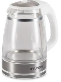 Чайник/Термопот HYUNDAI Чайник электрический HYK-G3506 1.7л. 2200Вт белый/серебристый корпус: стекло
