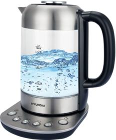 Чайник/Термопот HYUNDAI Чайник электрический HYK-G8407 1.8л. 2200Вт черный/прозрачный корпус: стекло