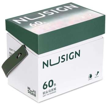 Маркер DELI Набор маркеров для скетчинга NS736-60 Nusign круг. кисть/клинов. наконечник двухсторонний 60цв. пластиковая коробка