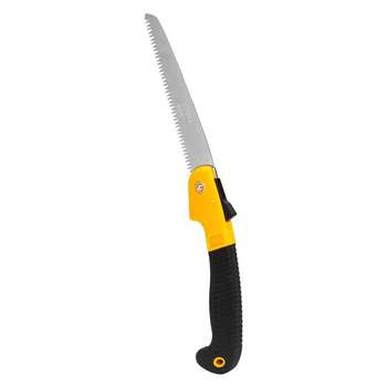 Садовый инструмент DELI Садовая пила складная DL580618 180мм, сталь 65MN, шаг зубьев 7 TPI, обрезиненая ручка, шлифовка зубов с 3-х сторон, двухрядное распределение кромок