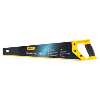Садовый инструмент DELI Ножовка по дереву DL6845 450мм сталь 65Mn, шлифовка зубцов с 2-х сторон, литая рукоять из двухкомпонентного противоударного пластика.