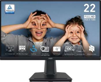 Монитор MSI 21.5" Pro MP225 черный IPS LED 1ms 16:9 HDMI 1300:1 250cd 178гр/178гр 1920x1080 100Hz VGA FHD 2.3кг