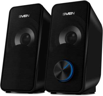 Акустическая система Sven Колонки 335 2.0 черный 6Вт