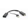 Кабель Gembird Cablexpert Конвертер HDMI->DisplayPort  HD19M+USBxHD20F, черный