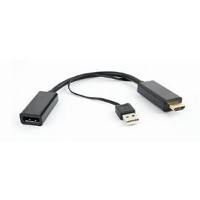 Кабель Gembird Cablexpert Конвертер HDMI->DisplayPort  HD19M+USBxHD20F, черный
