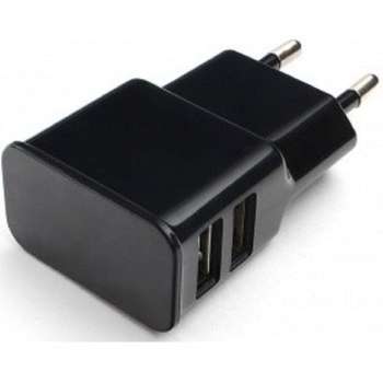 Аккумулятор, ЗУ для устройств Cablexpert Адаптер питания 100/220V - 5V USB 2 порта, 2.1A, черный