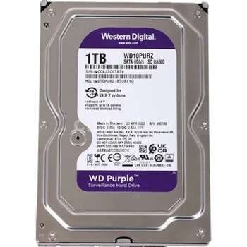 Жесткий диск HDD Western Digital 1TB WD Purple  {Serial ATA III, 5400- rpm, 64Mb, 3.5"}