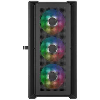Корпус Powercase Alisio Micro X4B V2, Tempered Glass, 4х 120mm ARGB fans, ARGB HUB, чёрный, mATX