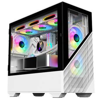 Корпус 1STPLAYER DK D7 White / mATX / 3x120mm LED fans / D7-WH-3F1-W