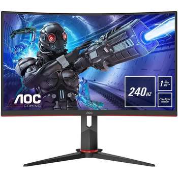 Монитор AOC 31.5" C32G2ZE Black-Red  31.5'' [16:9]  {VA 1920x1080 240Hz 1ms 300cd 16:9 178/178 3000:1 8bit 2xHDMI2.0 DisplayPort1.2 FreeSync VESA}