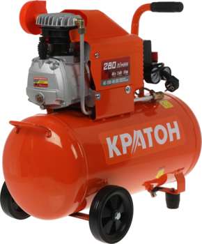 Компрессор пневматический КРАТОН Компрессор поршневой AC-280-40-DD масляный 280л/мин 40л 2000Вт оранжевый