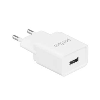 Аккумулятор, ЗУ для устройств Perfeo Сетевое зарядное устройство с разъемом USB, 2А, белый