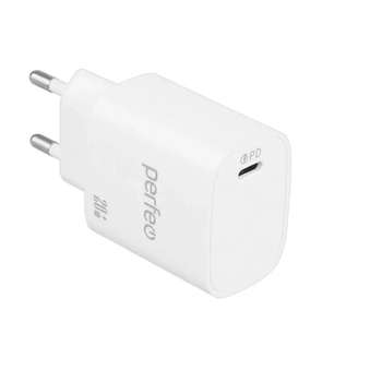 Аккумулятор, ЗУ для устройств Perfeo Сетевое зарядное устройство с разъемом USB, QC3.0, 18W, белый
