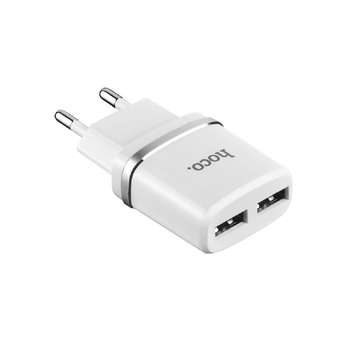 Аккумулятор, ЗУ для устройств HOCO HC-47759 C12/ Сетевое ЗУ/ 2 USB/ Выход: 12W/ White