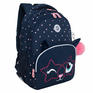 Рюкзак GRIZZLY школьный, анатомическая спинка, 2 отделения, для девочек, "WINK", 40х27х20 см, RG-460-6/4