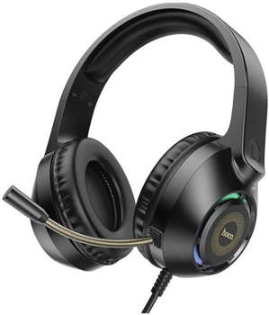 Игровая гарнитура HOCO Наушники с микрофоном W108 Sue черный 2м мониторные USB оголовье