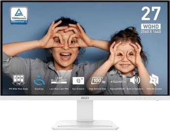 Монитор MSI 27" Pro MP273QW E2 белый IPS LED 1ms 16:9 HDMI M/M матовая 1300:1 400cd 178гр/178гр 2560x1440 100Hz DP Quad HD 2K  3.95кг